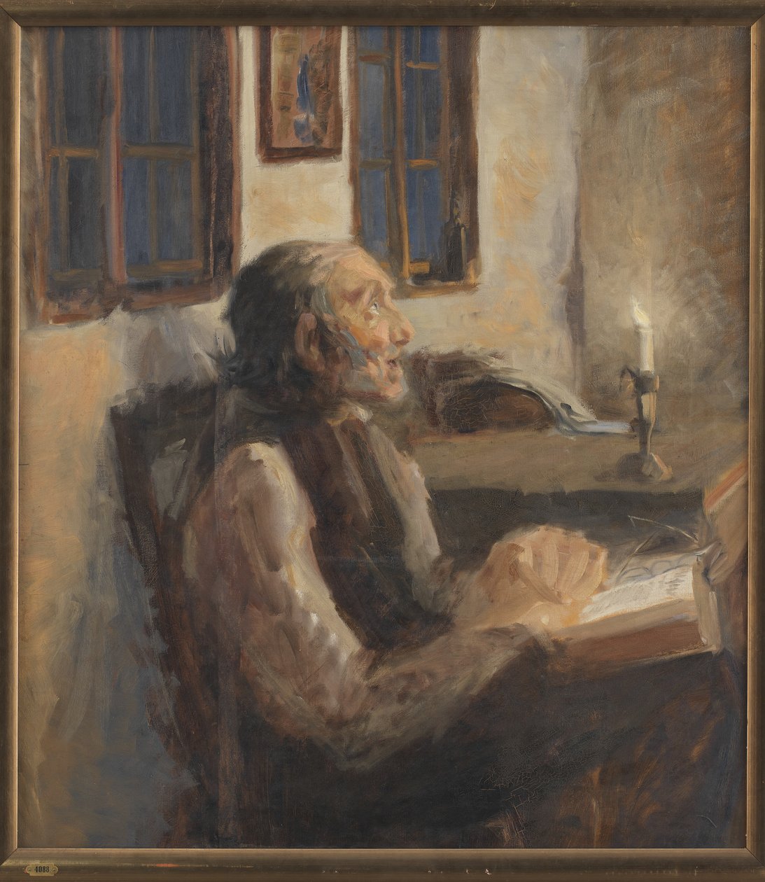 Az öreg a leprásnál alkotó: H.A. Brendekilde