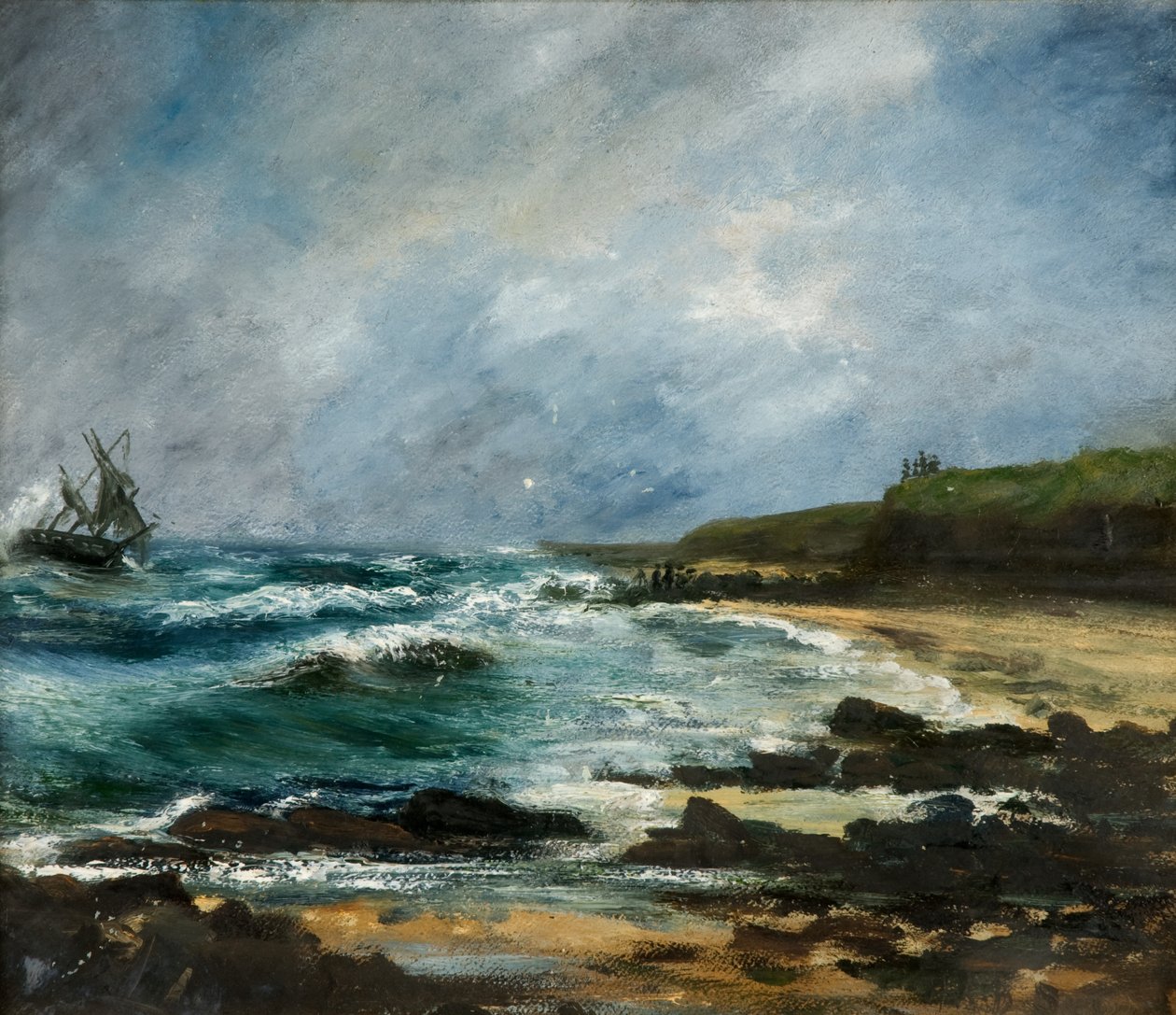 A Julerneck orosz ketch roncsa a Marsden Cliffsnél alkotó: H.C.B. Scott