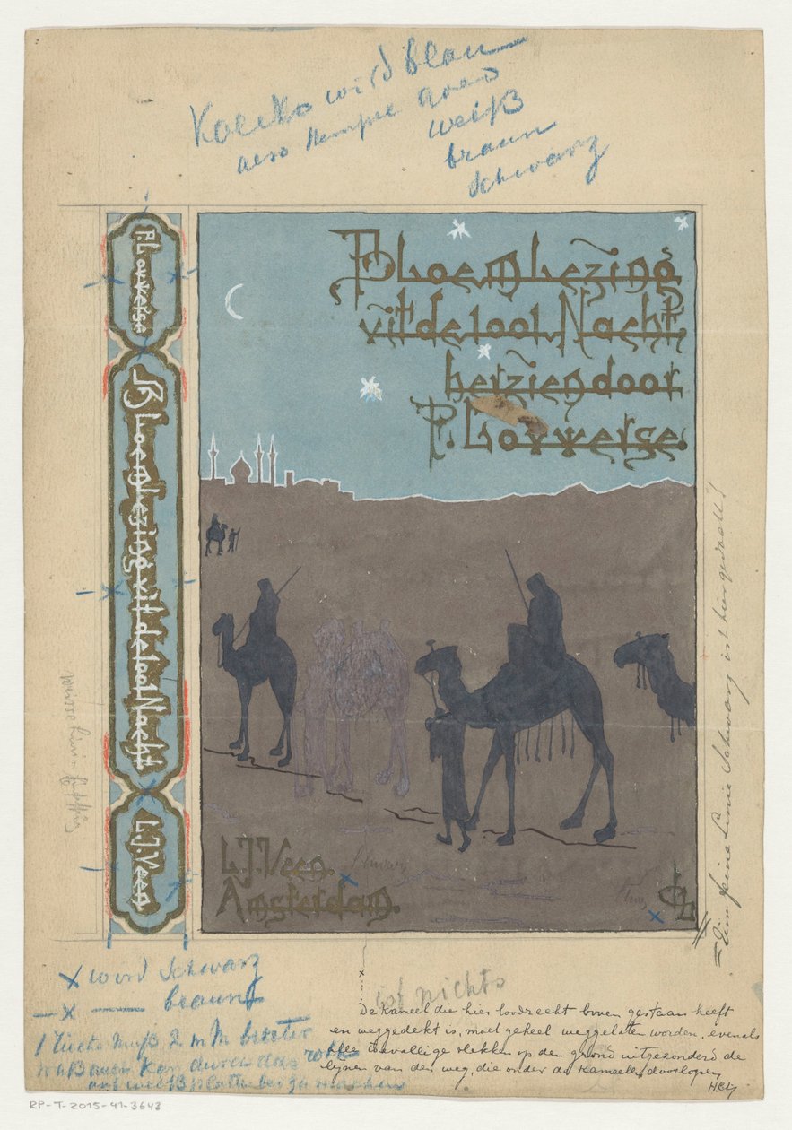 Zenekar tervezése: Pieter Louwerse, Antology from the Thousand and One Nights, 1910 alkotó: H.C. Louwerse (signed by artist)