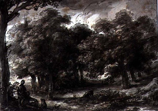 Erdős táj, figurákkal alkotó: H.F. 1751 1812 Aylesford