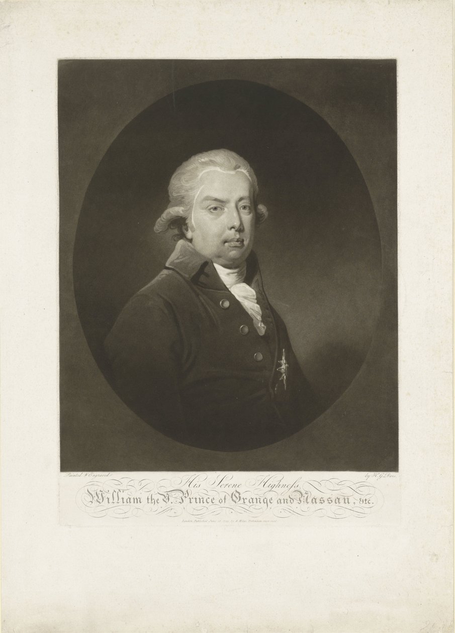 V. Vilmos, Orange-Nassau hercegének portréja alkotó: H.G. Does
