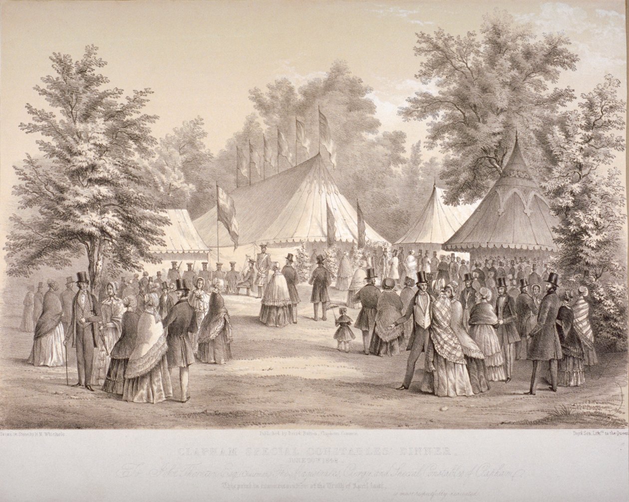 Clapham Special Constables vacsorája, Clapham, London, 1848 alkotó: HM Whichelo