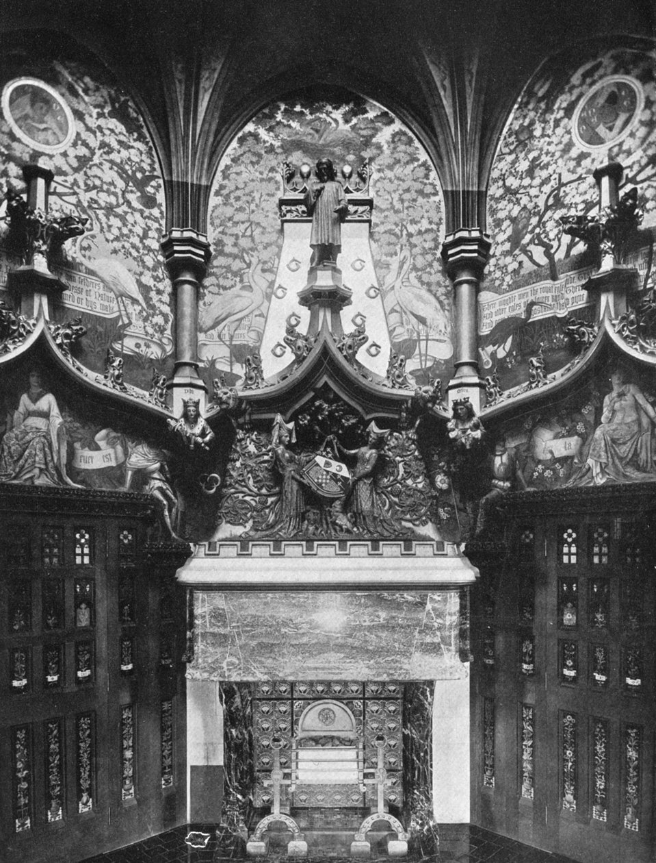 Chaucer szoba, Cardiff Castle, Wales, 1924-1926 alkotó: HN King