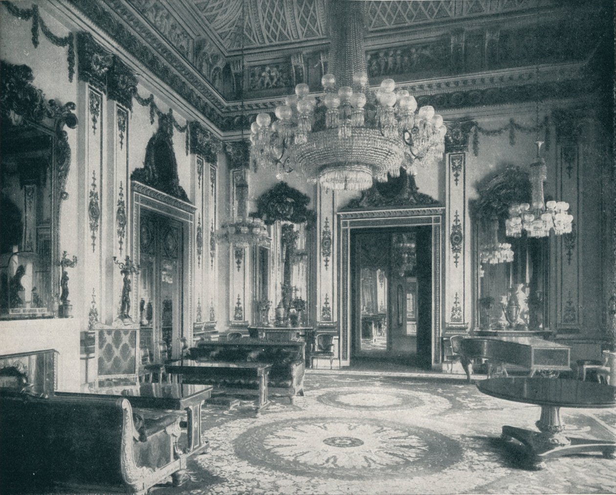 A fehér rajzszoba a Buckingham-palotában, 1899, 1901 alkotó: HN King