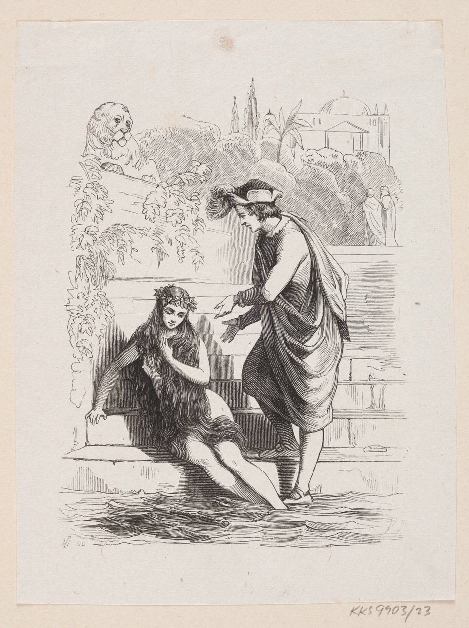 Illusztráció a "The Little Mermaid" című filmhez, H.C. Andersen, "Tündérmesék és történetek", 1. kötet alkotó: H.P. Hansen