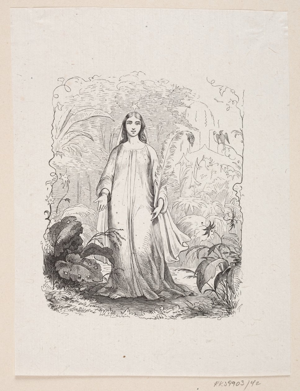 Illusztráció a "The Garden of Paradise" című filmhez, H.C. Andersen, "Tündérmesék és történetek", 1. kötet alkotó: H.P. Hansen