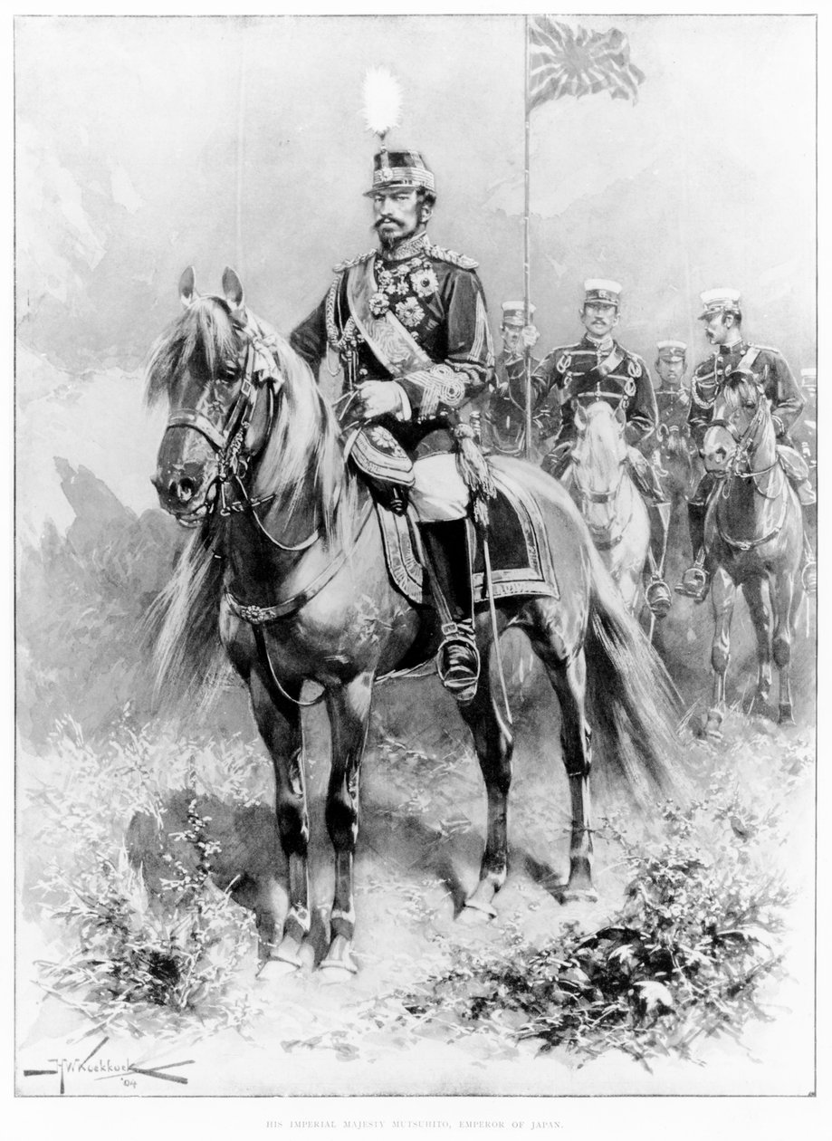 Mutsuhito császári felsége, Japán császára (1852-1912) a The Illustrated London News-ból, 1904. január 16. alkotó: H.W. Koekkoek