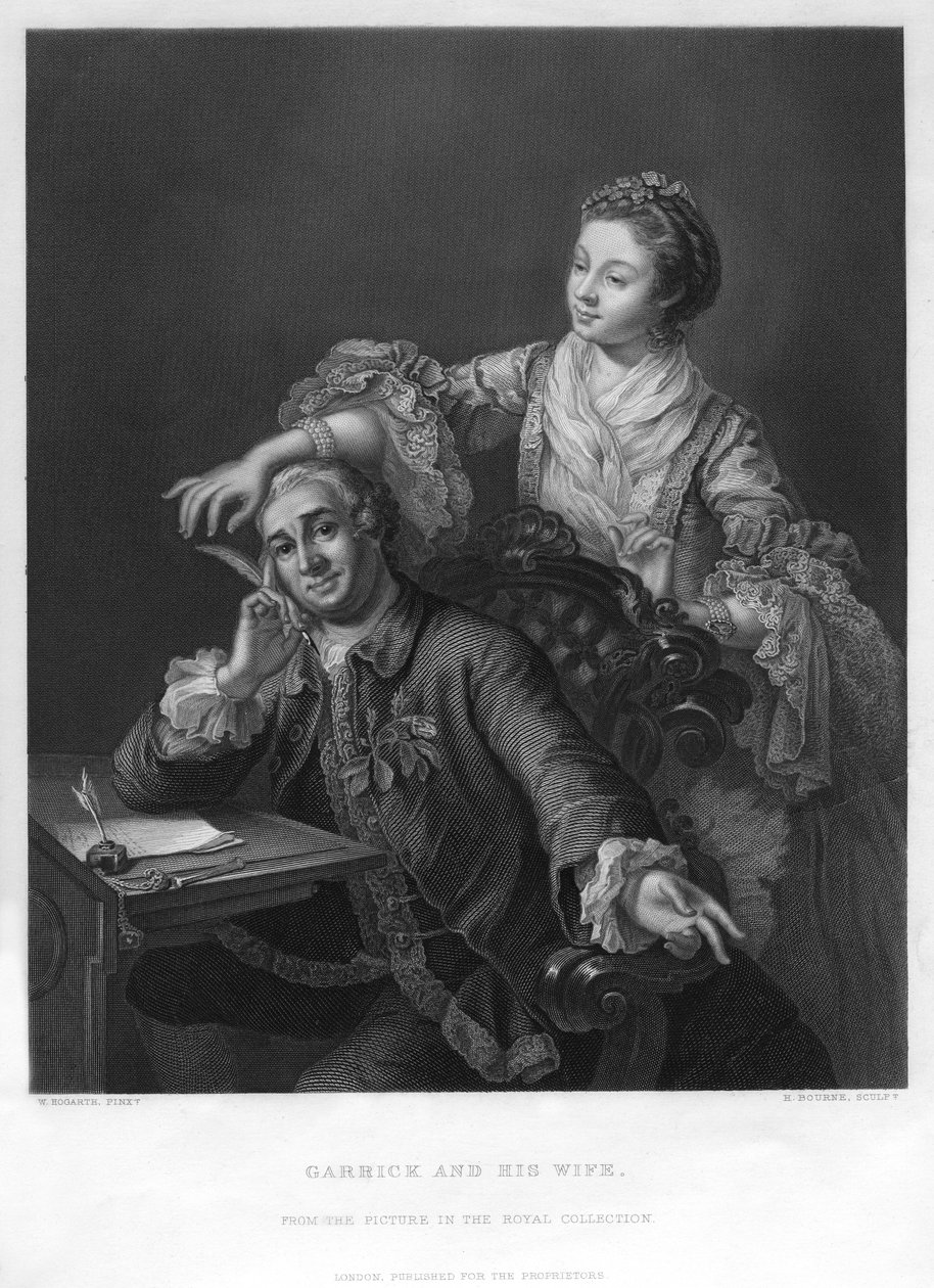 Garrick és felesége, 1757 19. század. alkotó: H. Bourne