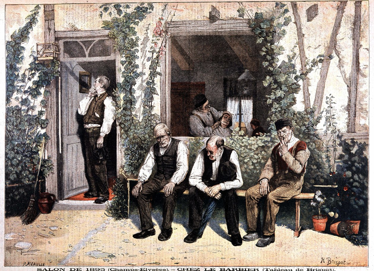 Borbély. Litográfia Brispot festménye alapján, 1895-ös kiállítás a Champs Elysees-n. A „Le Petite Journal” május 26-i számában alkotó: H. Brispot
