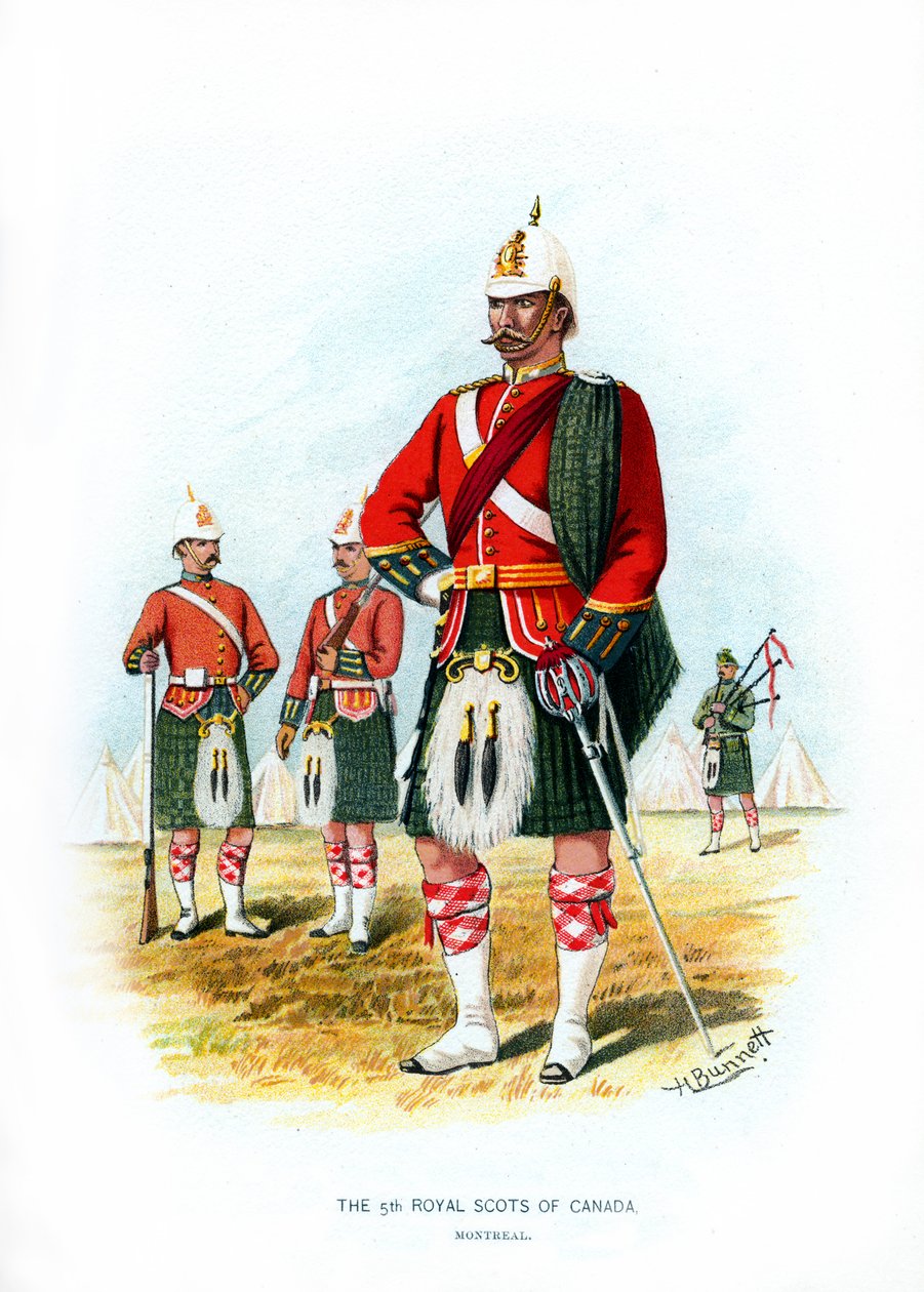 Az 5. Kanadai Királyi Skótok, Montreal, 1890. alkotó: H. Bunnett