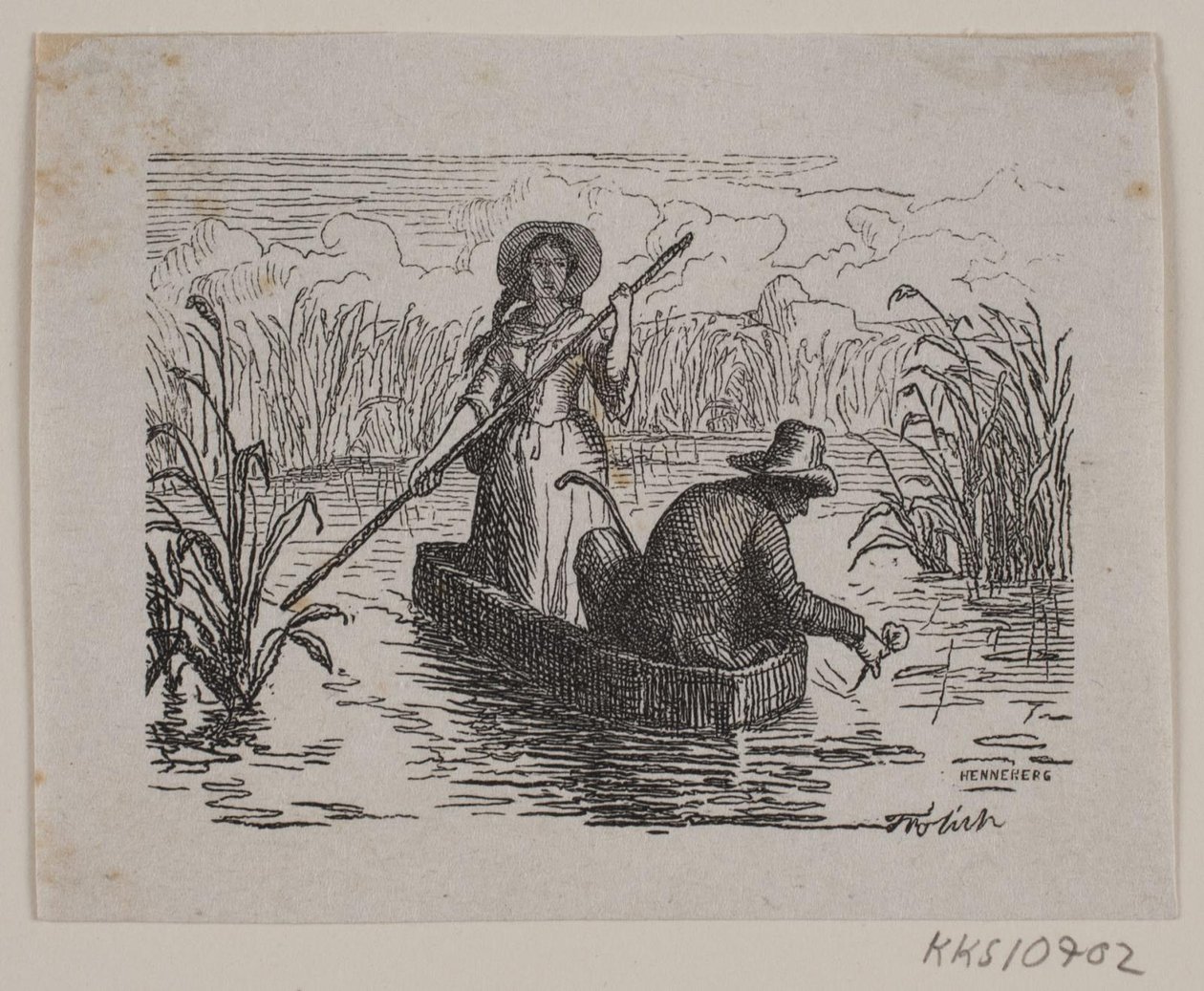 Illusztráció: T. A. Becker, "Ringen på Hastrup" alkotó: H. C. Henneberg