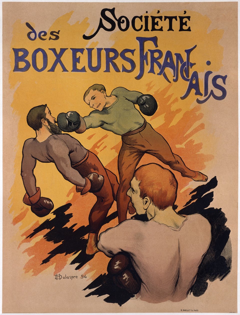 A Societe des boxeurs francais-t reklámozó plakát, 1894 alkotó: H. Delaspre