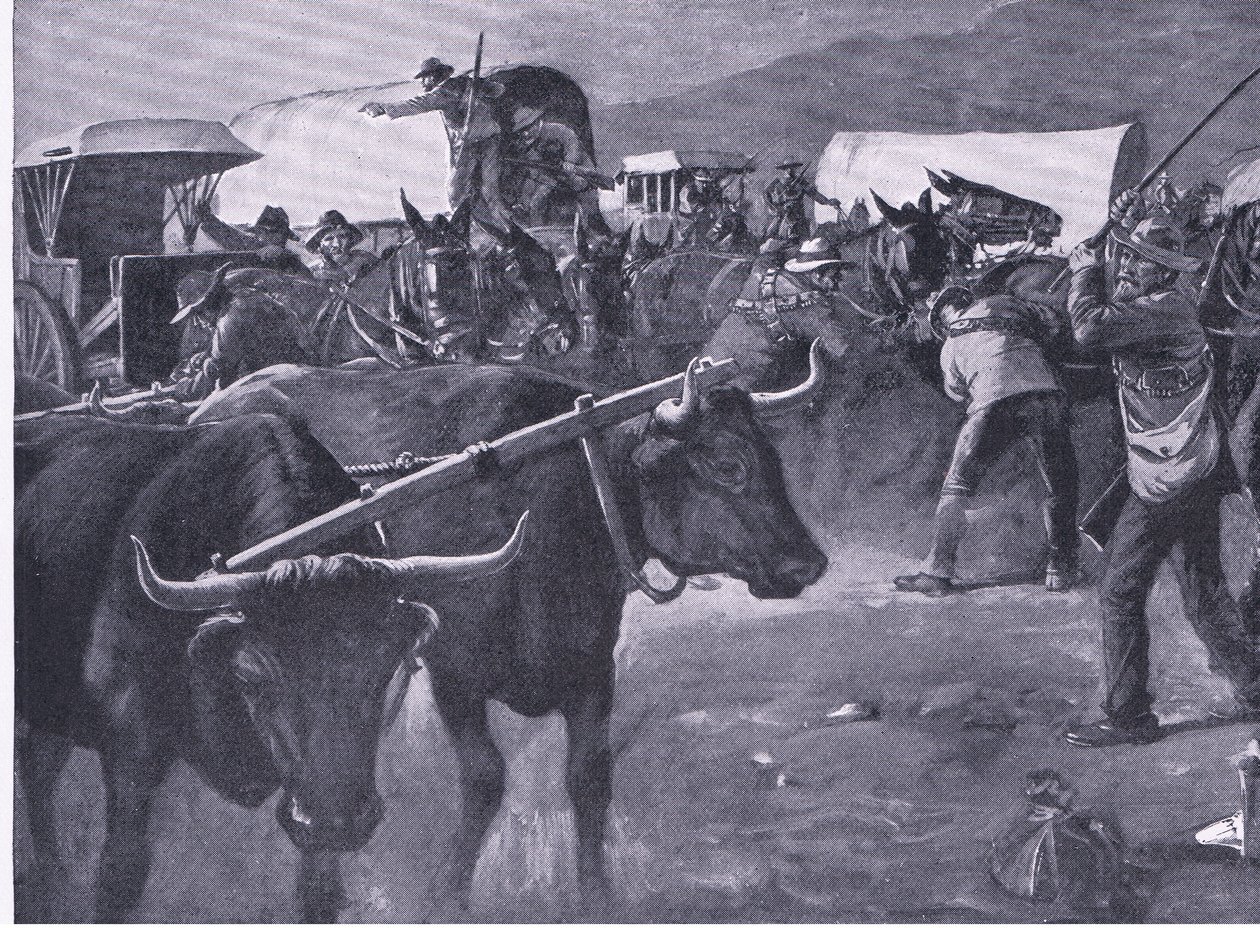 Egy sietős betörés, illusztráció az After Pretoria: The Guerilla War, 1902-ből alkotó: H. Dixon