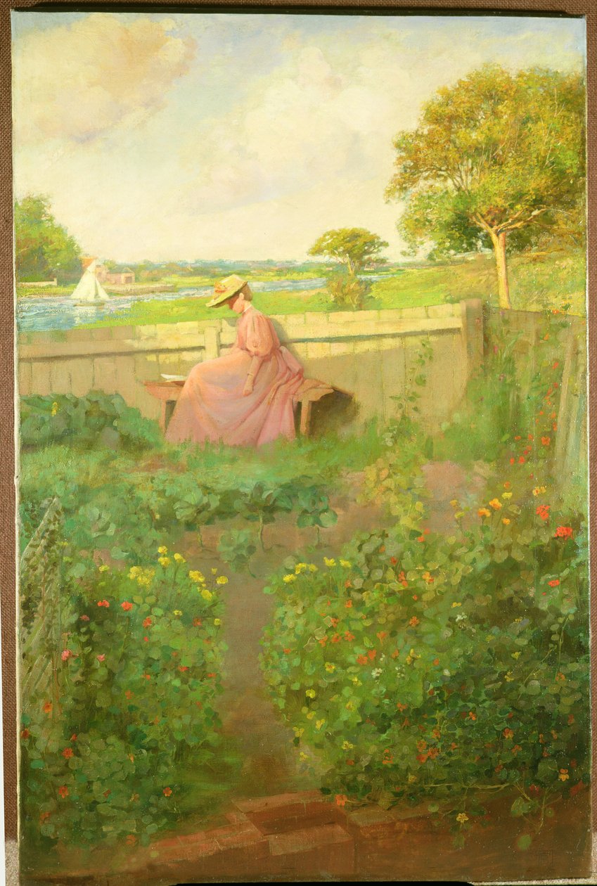 A kertben alkotó: H. Francis Bate