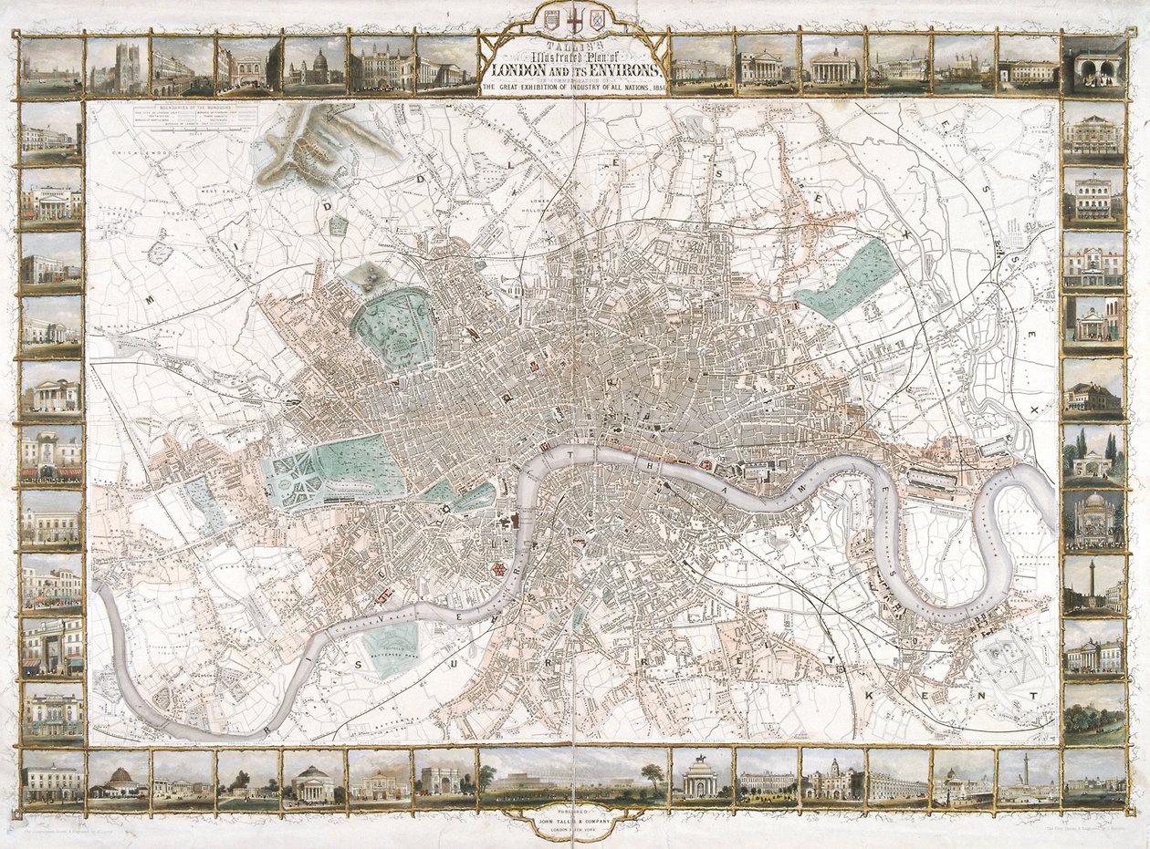 London térképe, 1851 alkotó: H Lacey