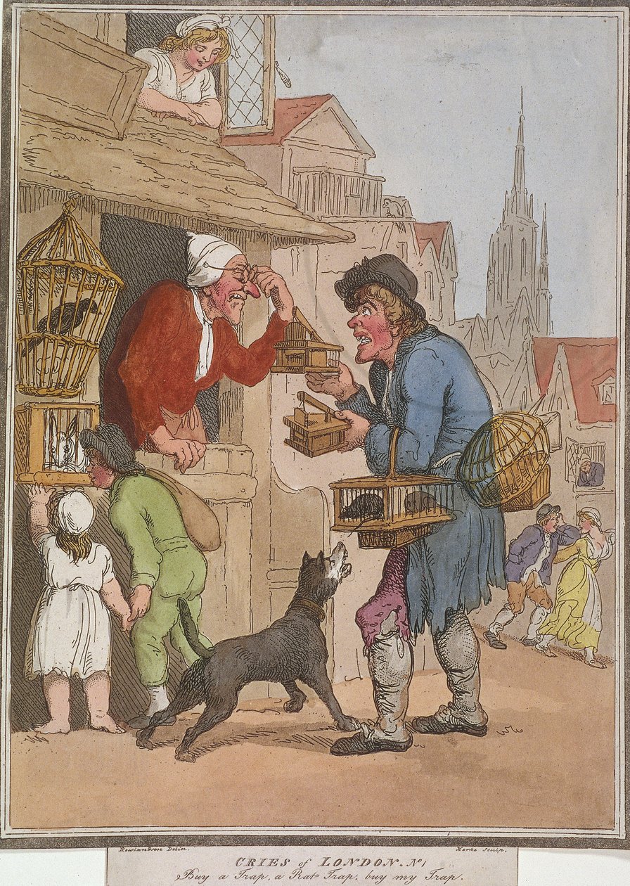 „Vegyél csapdát, patkánycsapdát, vedd meg a csapdámat”, I. tábla, Cries of London, 1799 alkotó: H Merke