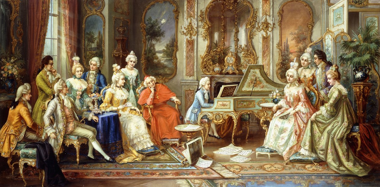 A fiatal Mozart előadást tart alkotó: H. Pihnnero