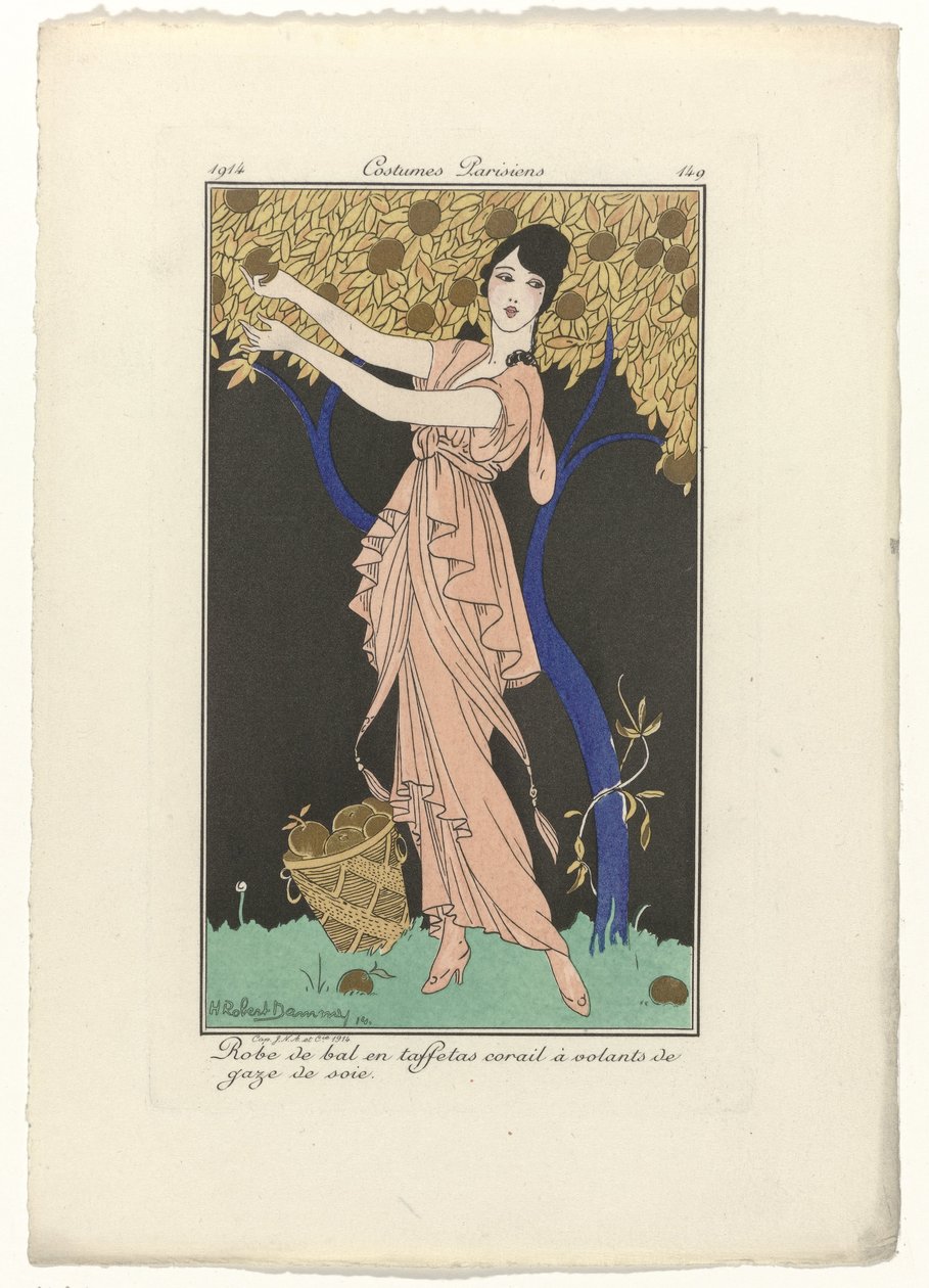 Journal des Dames et des Modes, Costumes Parisiens, 1914, 149. sz.: Bál (...) alkotó: H. Robert Dammy