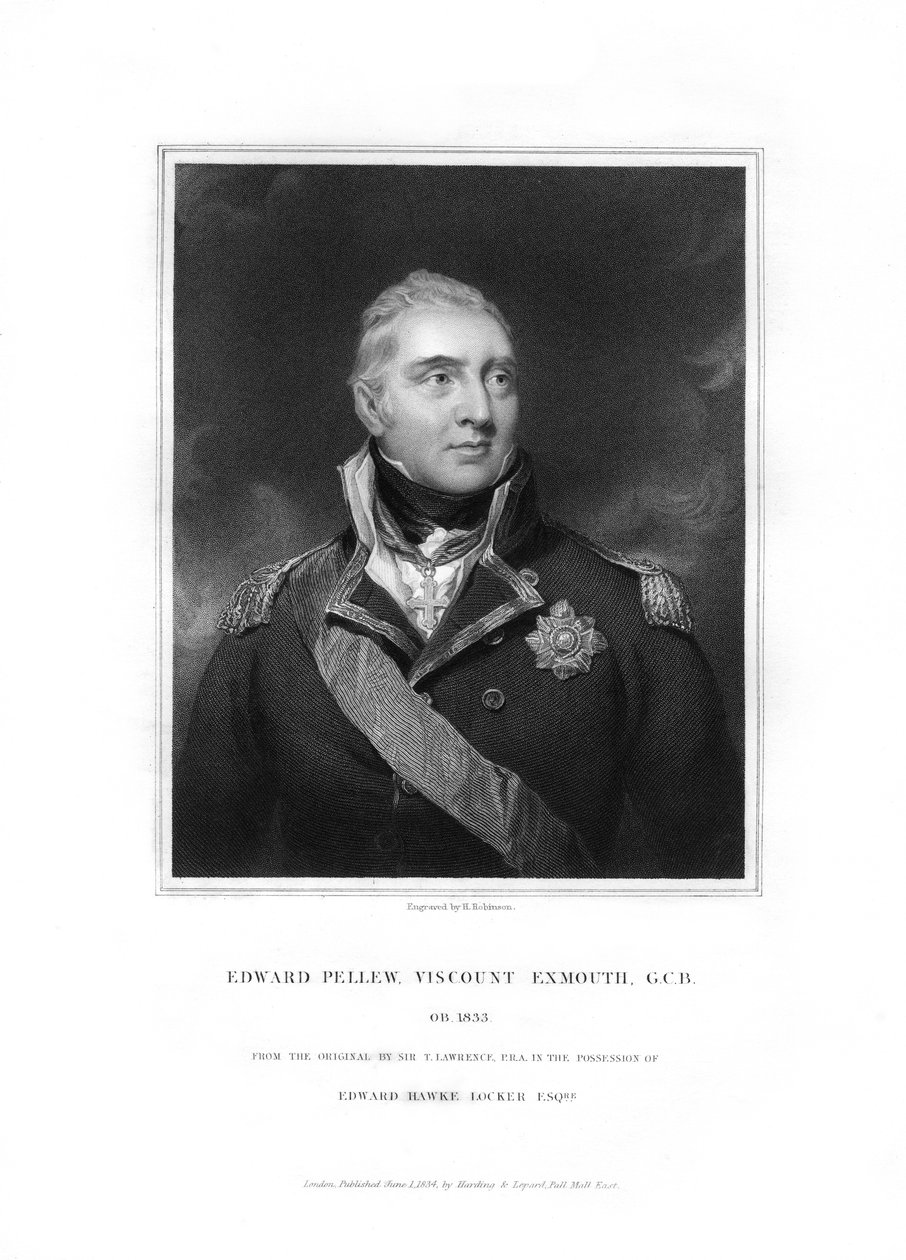 Edward Pellew, Exmouth 1. vikomtja, brit haditengerészeti tiszt, 1834. alkotó: H. Robinson