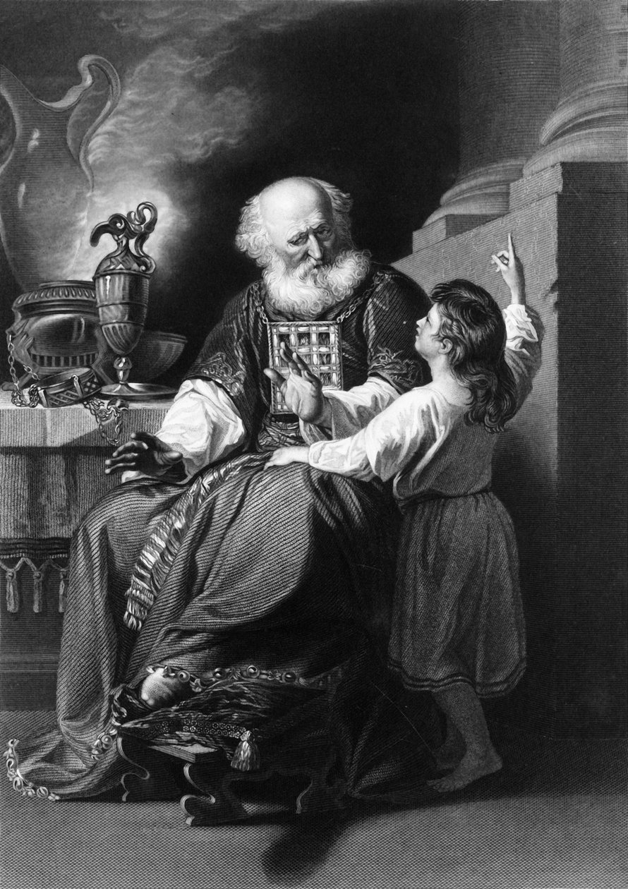 Éli észrevette, hogy az Úr elhívta a gyermeket, 19. század. alkotó: H. Robinson