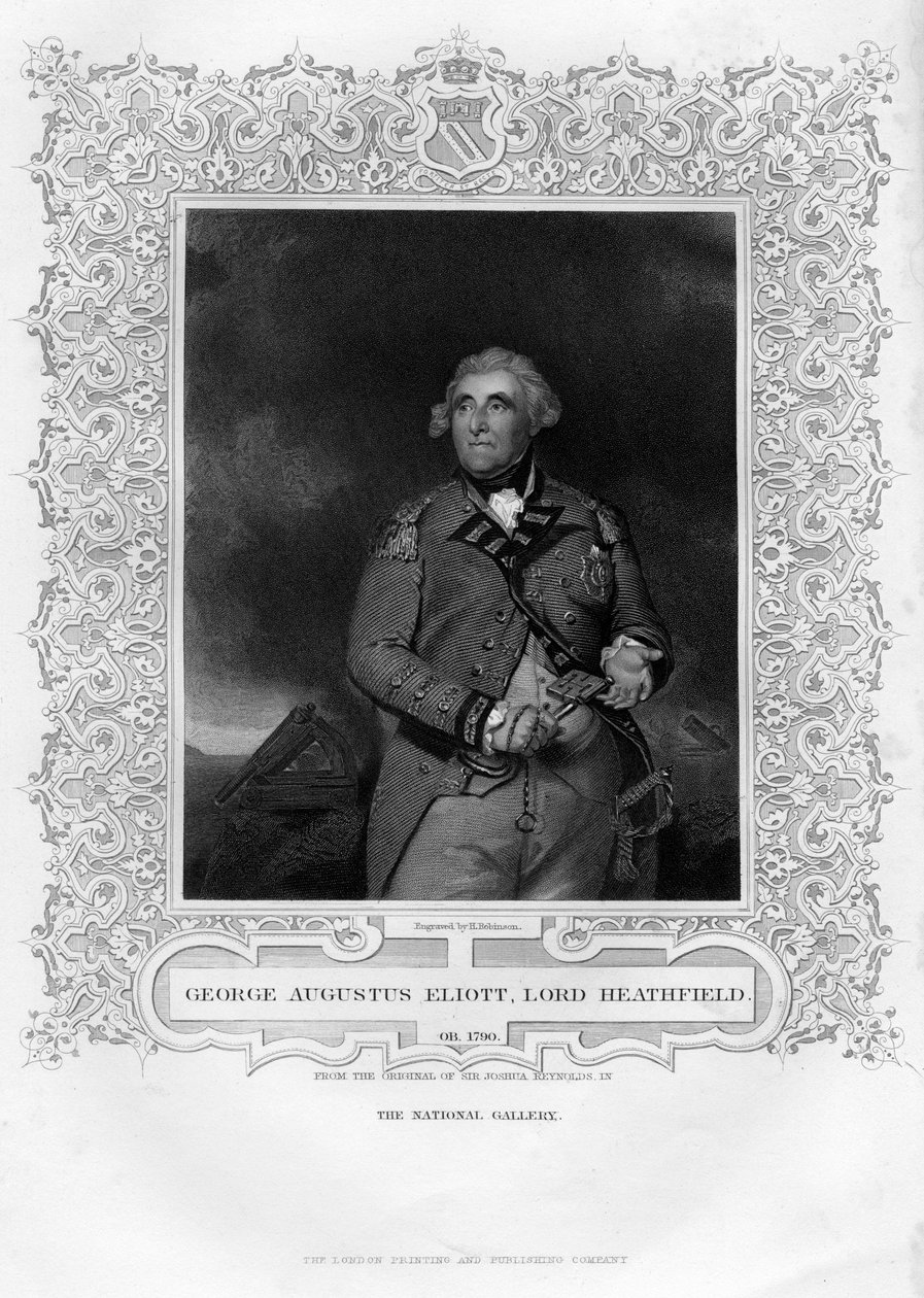 George Augustus Eliott 1717-1798, Heathfield 1. báró, 19. század. alkotó: H. Robinson