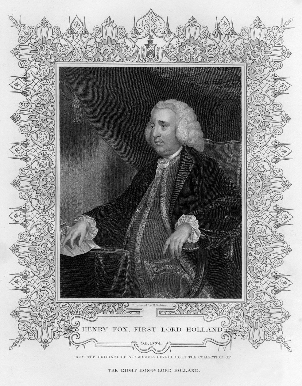 Henry Fox 1705-1774, Foxley 1. Holland bárója, angol államférfi, XIX. alkotó: H. Robinson