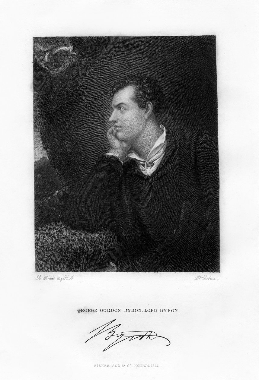Lord Byron angol-skót költő, 1813, 1831 alkotó: H. Robinson