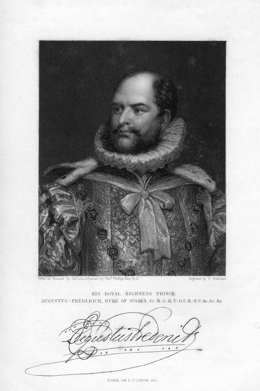 Frederick Augustus herceg, Sussex hercege, 1840. alkotó: H. Robinson