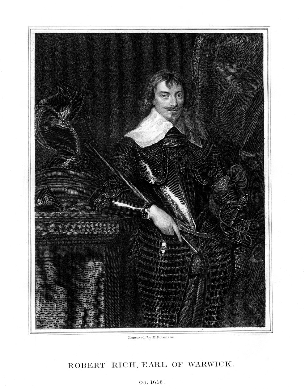 Robert Rich, Warwick 2. grófja, angol gyarmati adminisztrátor, 1827 alkotó: H. Robinson