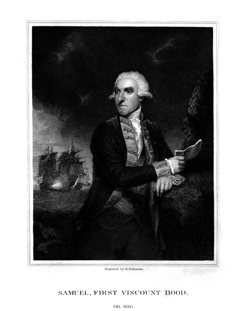Samuel Hood, Hood 1. vikomtja, brit admirális, 1831. alkotó: H. Robinson