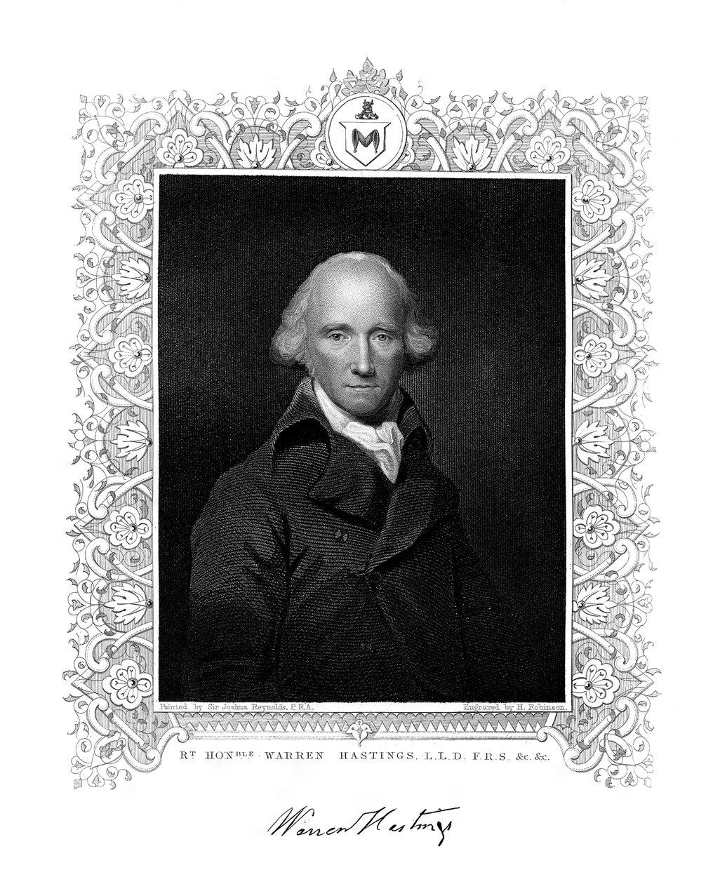 Warren Hastings, angol adminisztrátor Indiában, 19. század. alkotó: H. Robinson