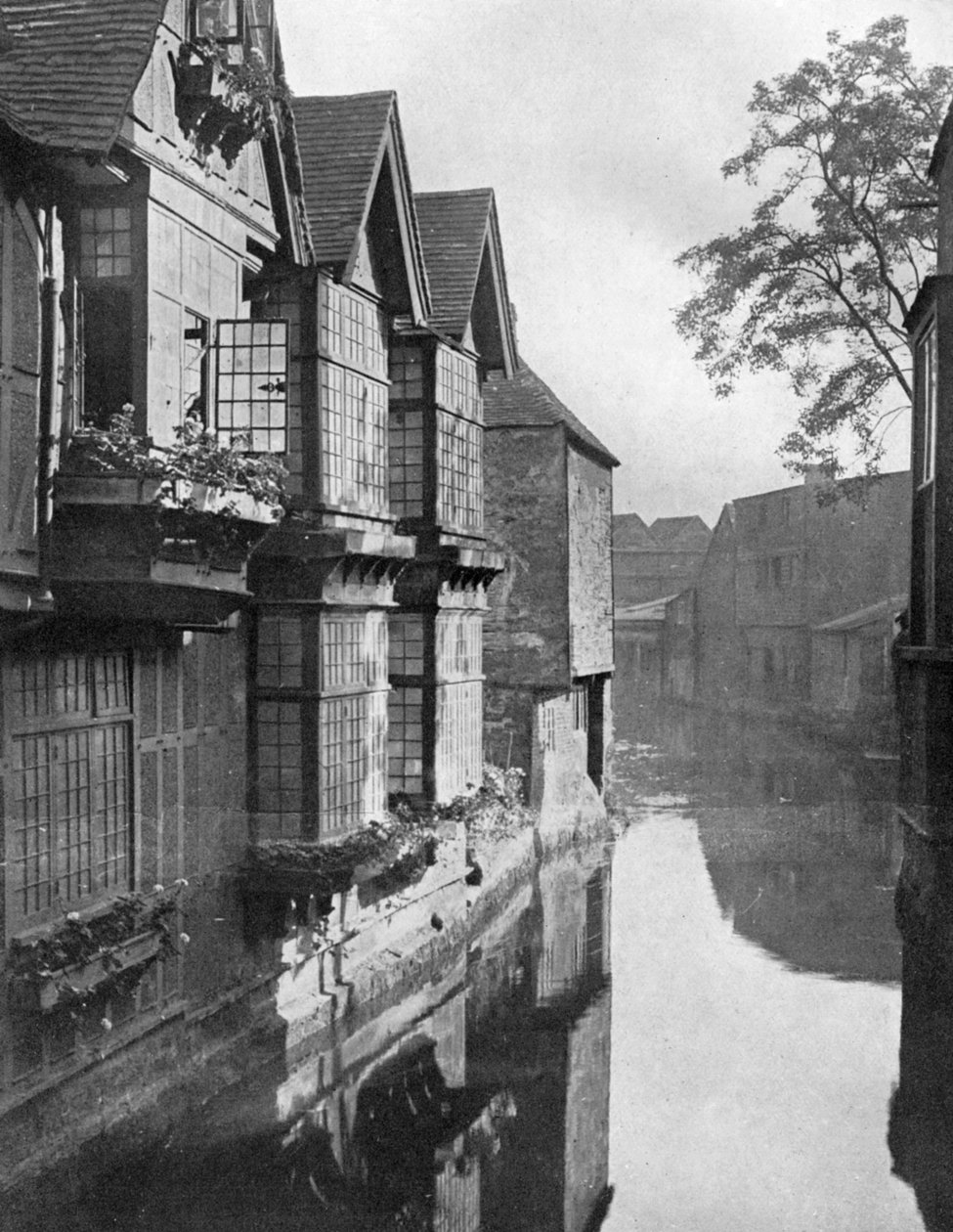 A Weavers-ház a Stour folyó mellett, Canterbury, Kent, 1924-1926. alkotó: H. S. Newcombe