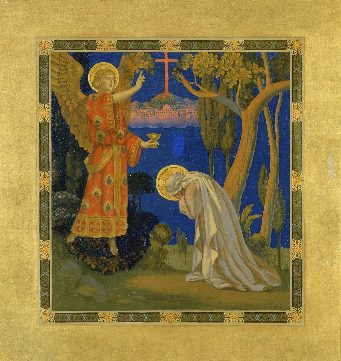 Gecsemáné, 1915-1925. alkotó: H. Siddons Mowbray