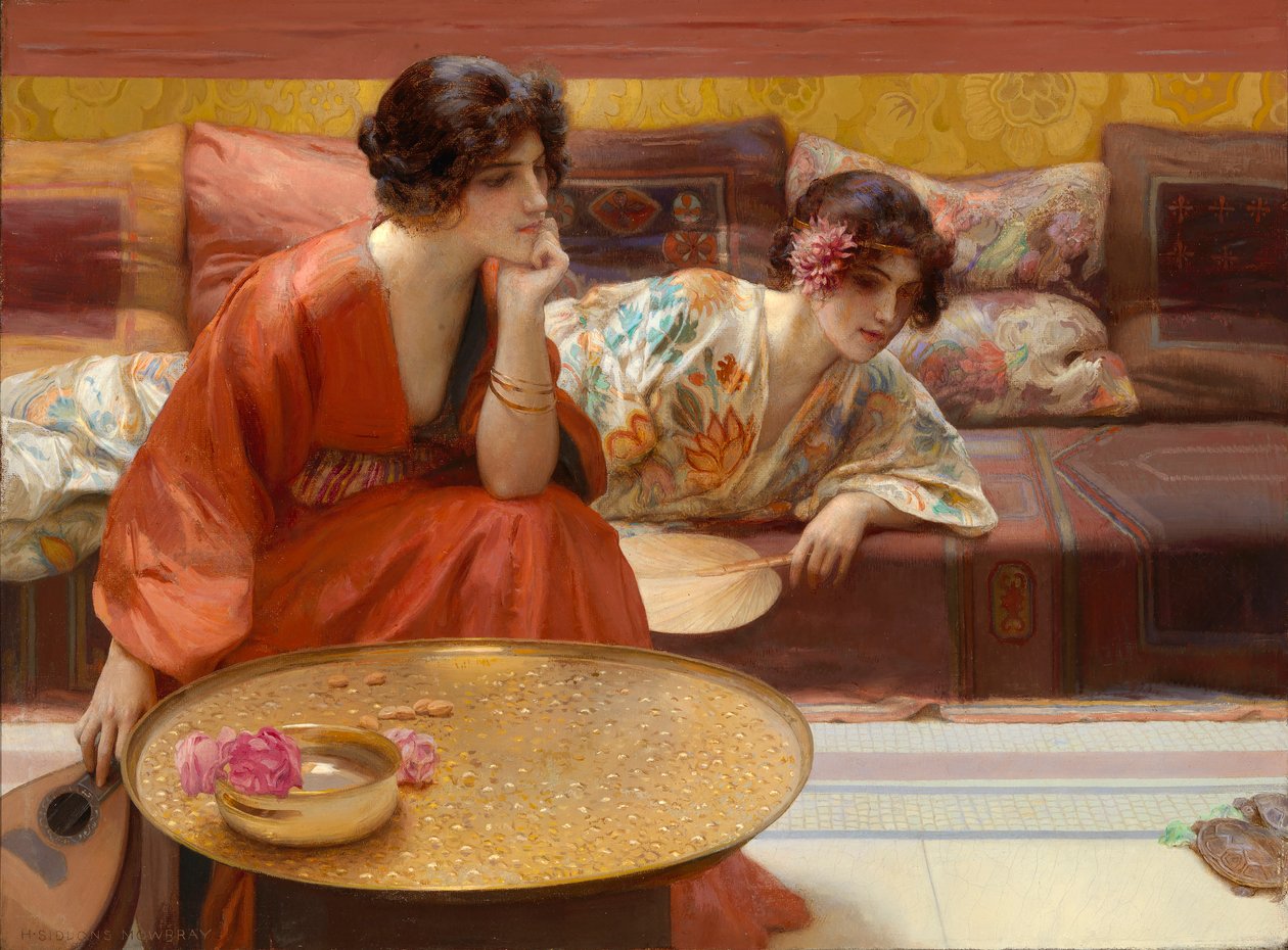 Tétlen órák, 1895. alkotó: H. Siddons Mowbray