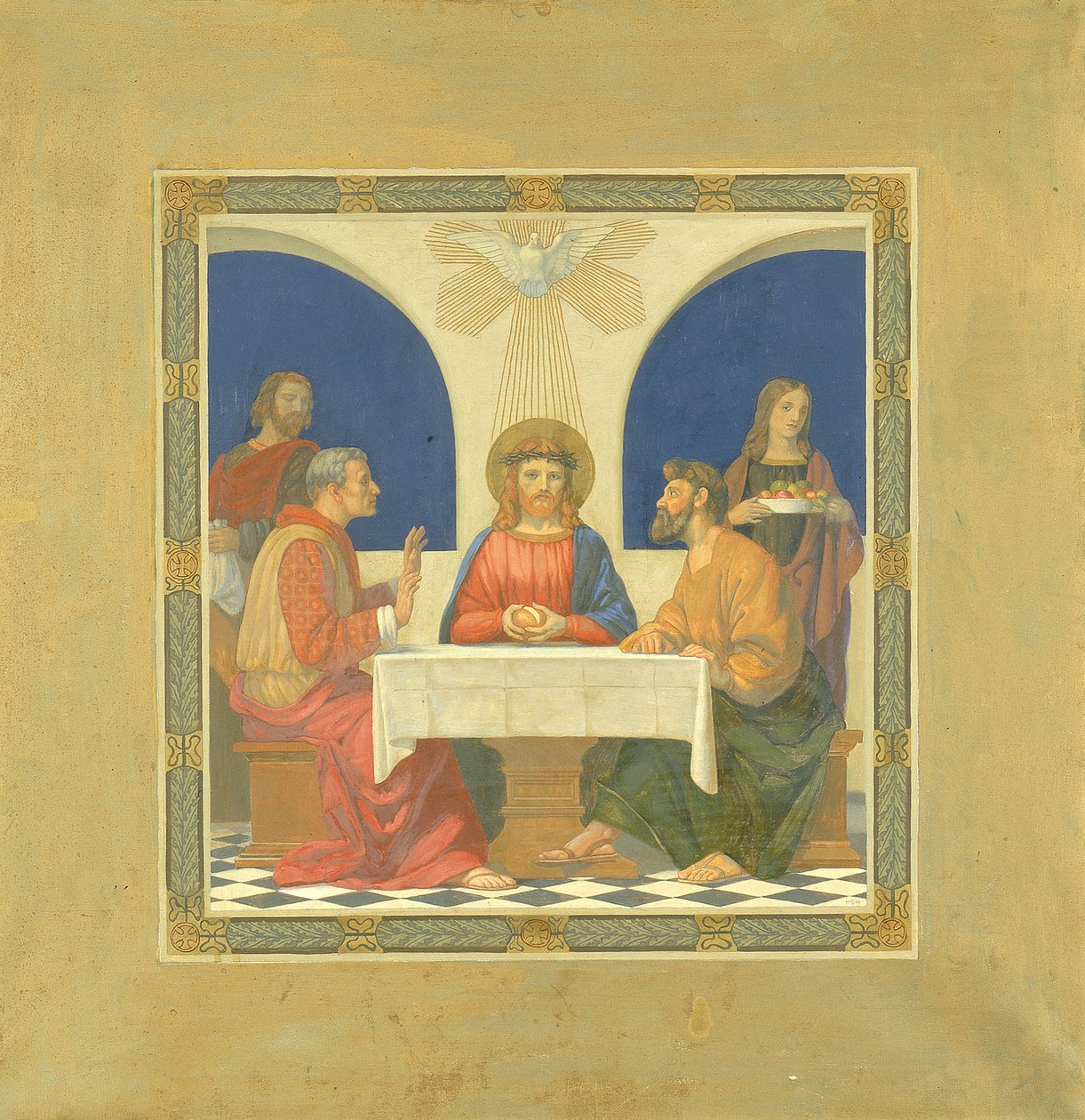 Vacsora Emmausban, 1915-1925. alkotó: H. Siddons Mowbray