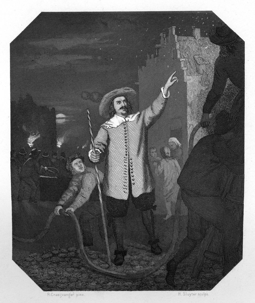 Jan van der Heyden, holland barokk festő, rajzoló, nyomdász és feltaláló, 1870 alkotó: H. Sluyter