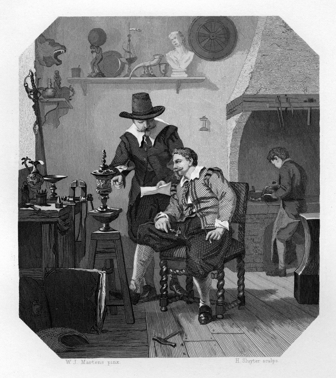Paulus és Adam van Vianen, holland ezüstművesek, 1870 körül alkotó: H. Sluyter