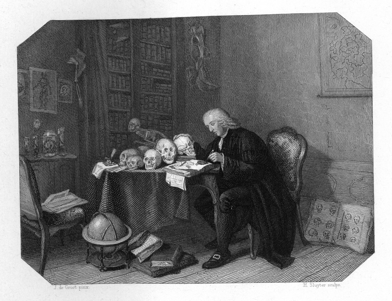 Petrus Camper holland anatómus, antropológus és természettudós, 1870 alkotó: H. Sluyter
