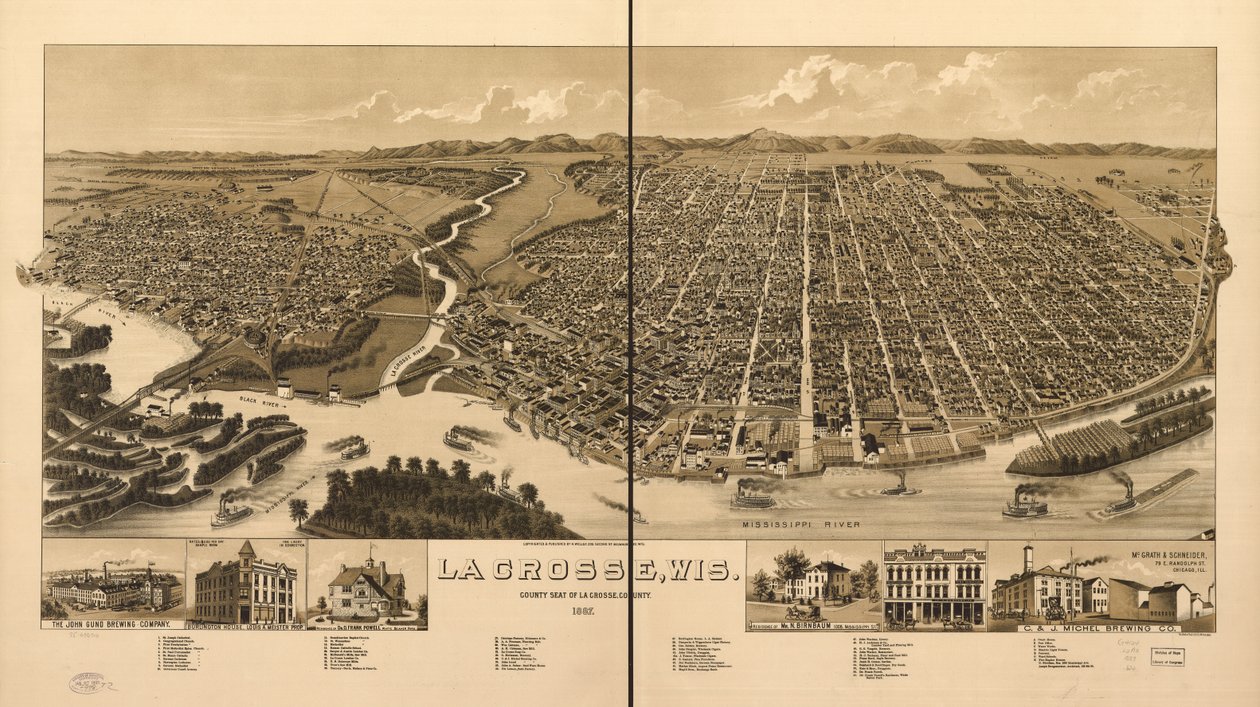 La Crosse, Wis., La Crosse megye megyeszékhelye 1887 alkotó: H. Wellge