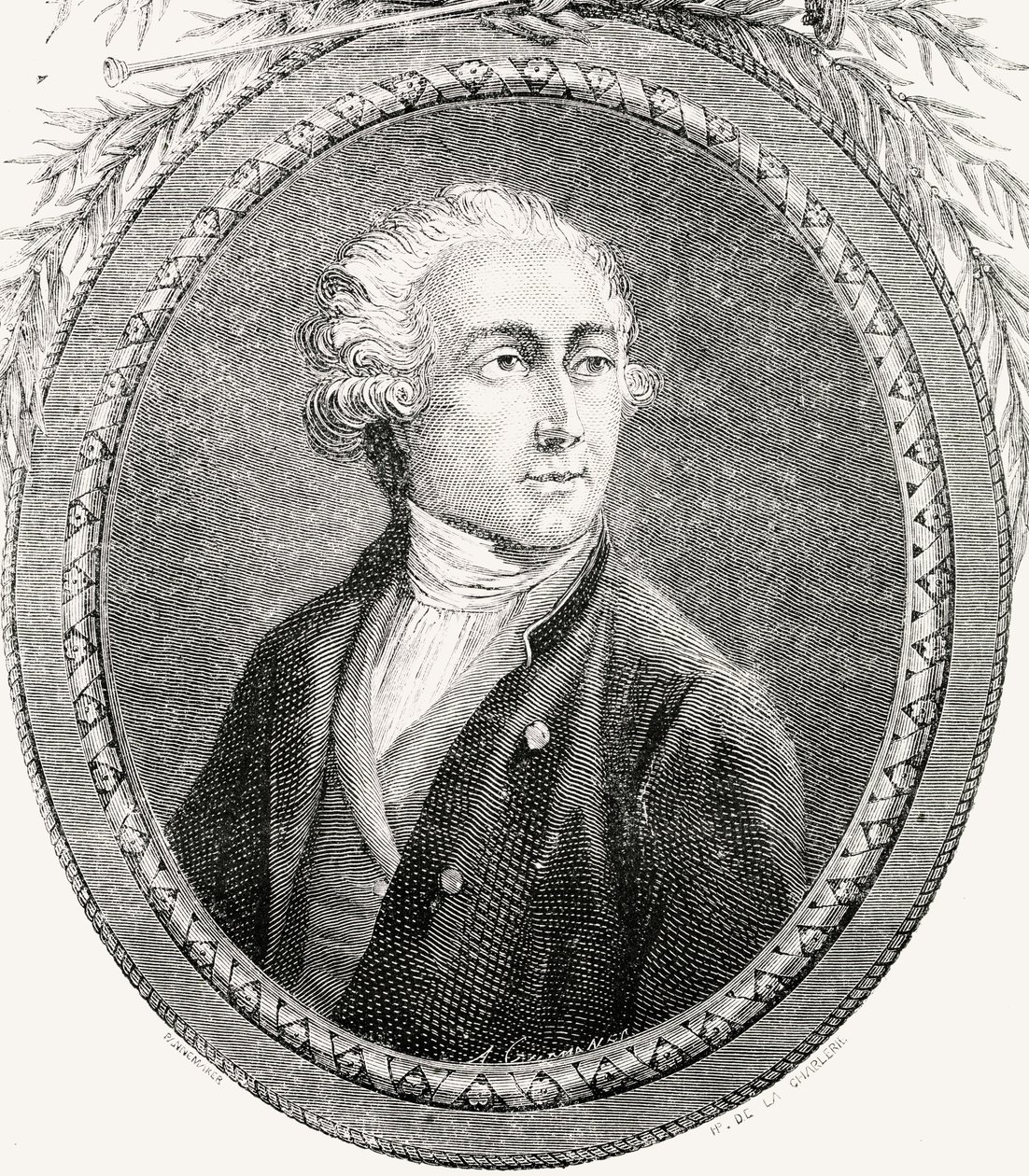 Antoine Laurent Lavoisier, Pannemaker-Ligny metszete, Louis Blanc (1811-82) "Histoire de la Revolution Francaise" című művéből alkotó: H. de la Charlerie