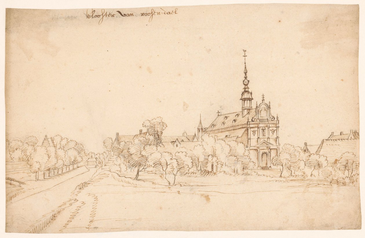 A Roosendael kolostor Walemben, fák között alkotó: H. van Wel (attributed to)