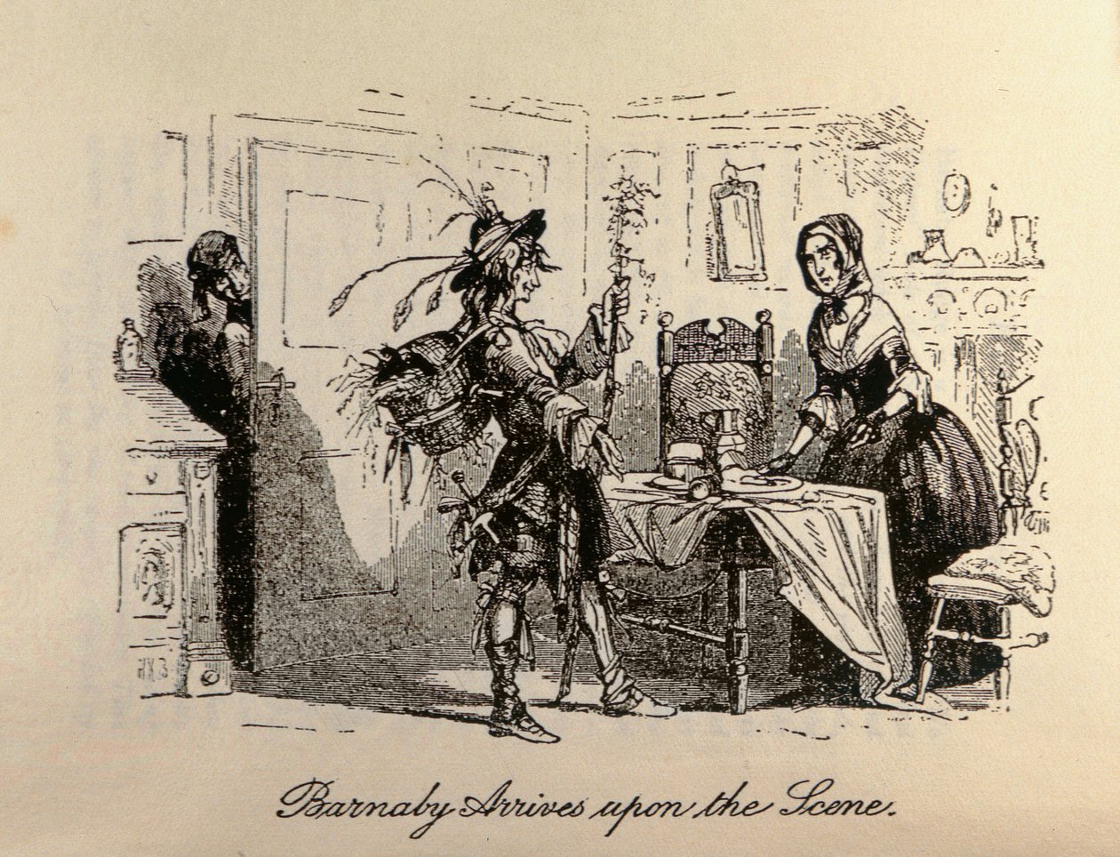 „Barnaby megérkezik a színre” Charles Dickens (1812-70) „Barnaby Rudge” című művéből alkotó: Hablot Knight Browne