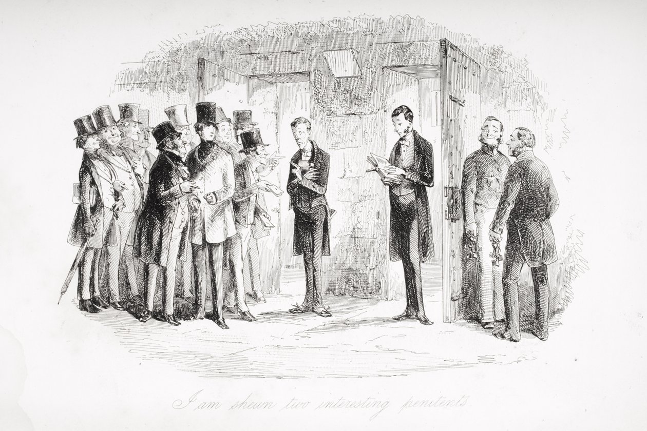 Két érdekes bűnbánót mutatok meg, Charles Dickens (1812-70) „David Copperfield” című művéből, amely először 1850-ben jelent meg. alkotó: Hablot Knight Browne