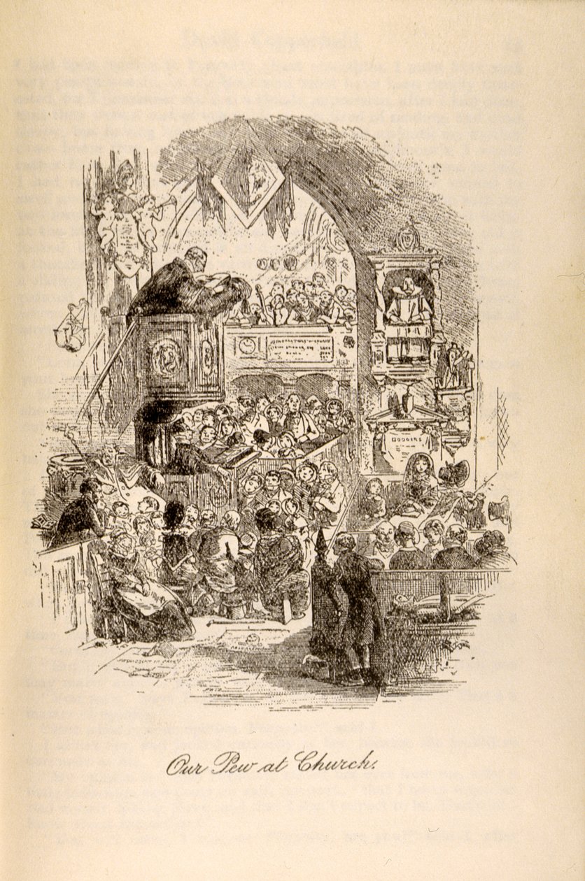 "Templomi kispadunk", Charles Dickens (1812-70) "David Copperfield" című művéből. alkotó: Hablot Knight Browne