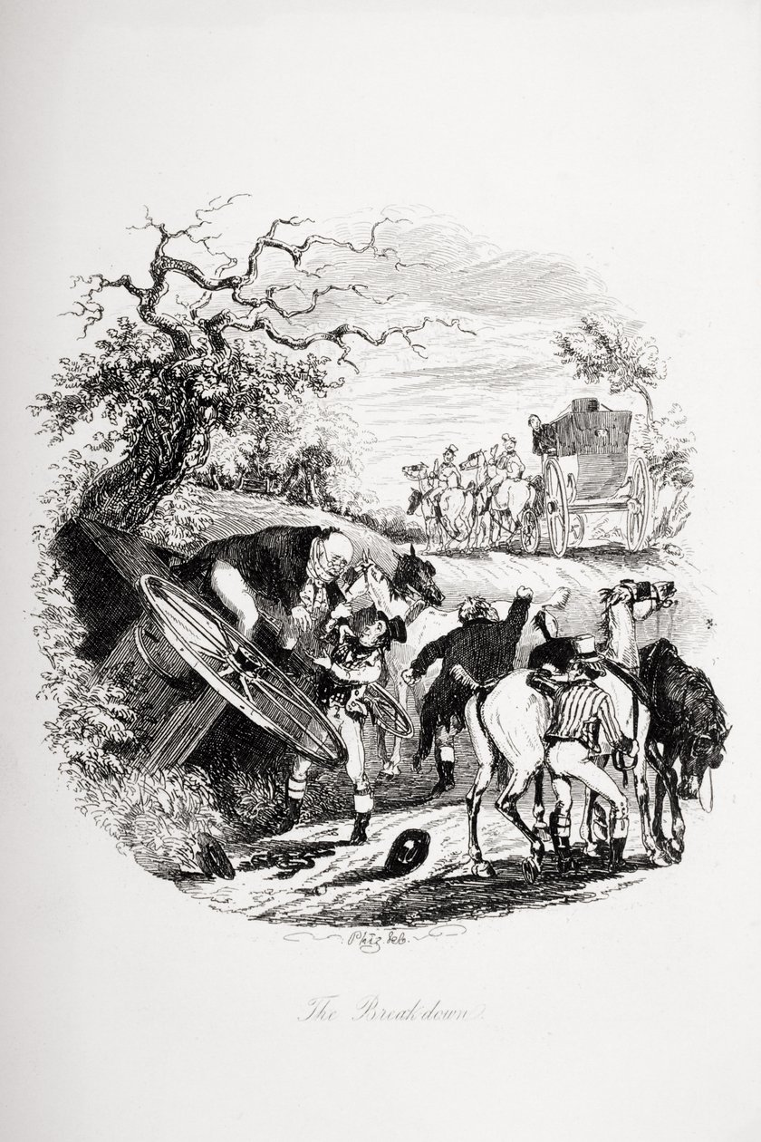Felbontás, illusztráció Charles Dickens (1812-70) 1837-ben megjelent „The Pickwick-papírjaiból” alkotó: Hablot Knight Browne