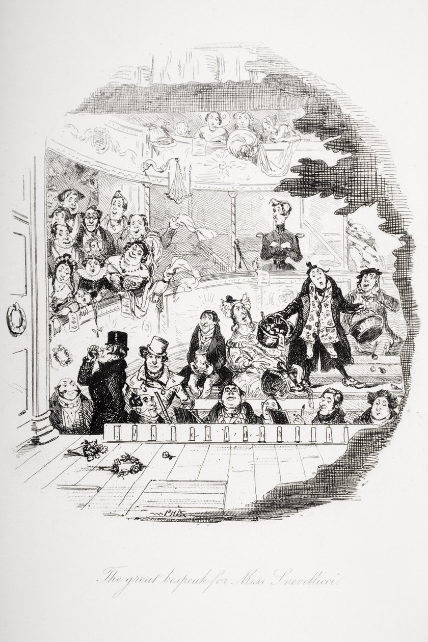 A nagyszerű beszéd Miss Snevelliccihez, illusztráció Charles Dickens (1812-70) 