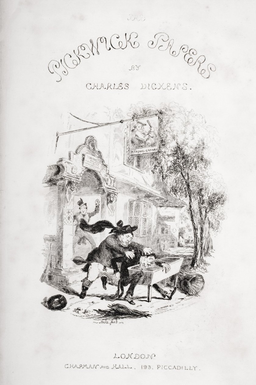Címlap, illusztráció Charles Dickens (1812-70) 1837-ben megjelent „The Pickwick-papírjaiból” alkotó: Hablot Knight Browne