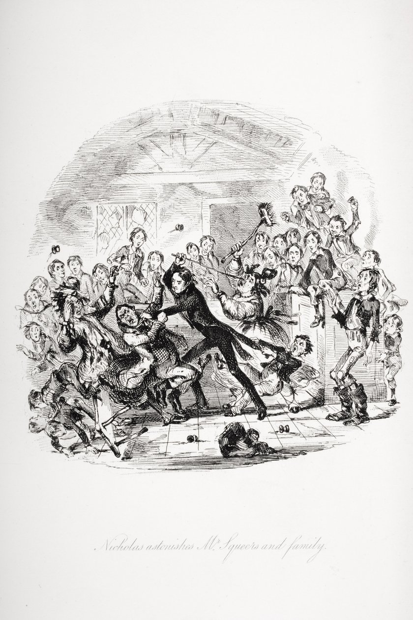 Illusztráció Charles Dickens Nicholas Nicklebyjéhez alkotó: Hablot Knight (1815 92) Browne