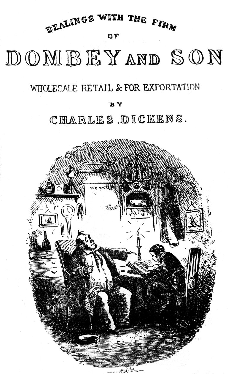 Charles Dickens: Dombey & Son. Címlap alkotó: Hablot Knight Browne