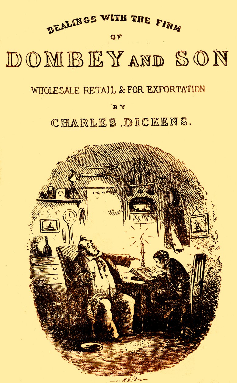 Charles Dickens: Dombey & Son. Címlap alkotó: Hablot Knight Browne